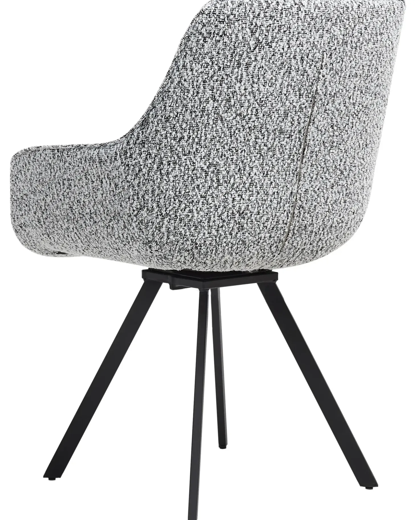 Discount Krzesło do jadalni Obrotowy MARCELLUS Boucle Czarny/ biały Wszystkie Krzesła|Krzesła Tapicerowane
