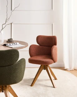 Discount Krzesło do jadalni Obrotowy MARCY Boucle Pomarańczowy Wszystkie Krzesła|Krzesła Tapicerowane