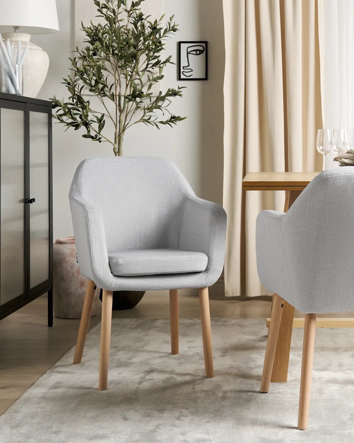 Discount Krzesło do jadalni YORKVILLE II Welur Szary Wszystkie Krzesła|Krzesła Tapicerowane