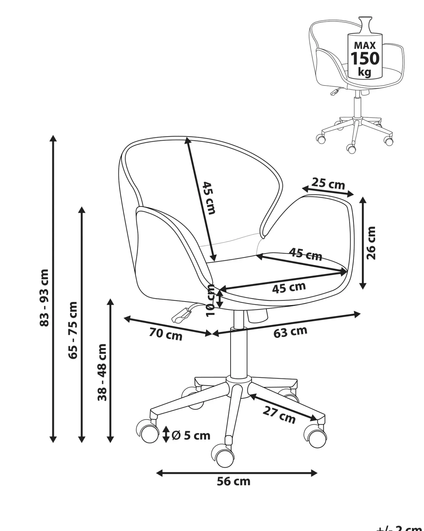 Best Krzesło obrotowe BELMAR Beżowoszary Krzesła Biurowe Do Domu|Wszystkie Krzesła