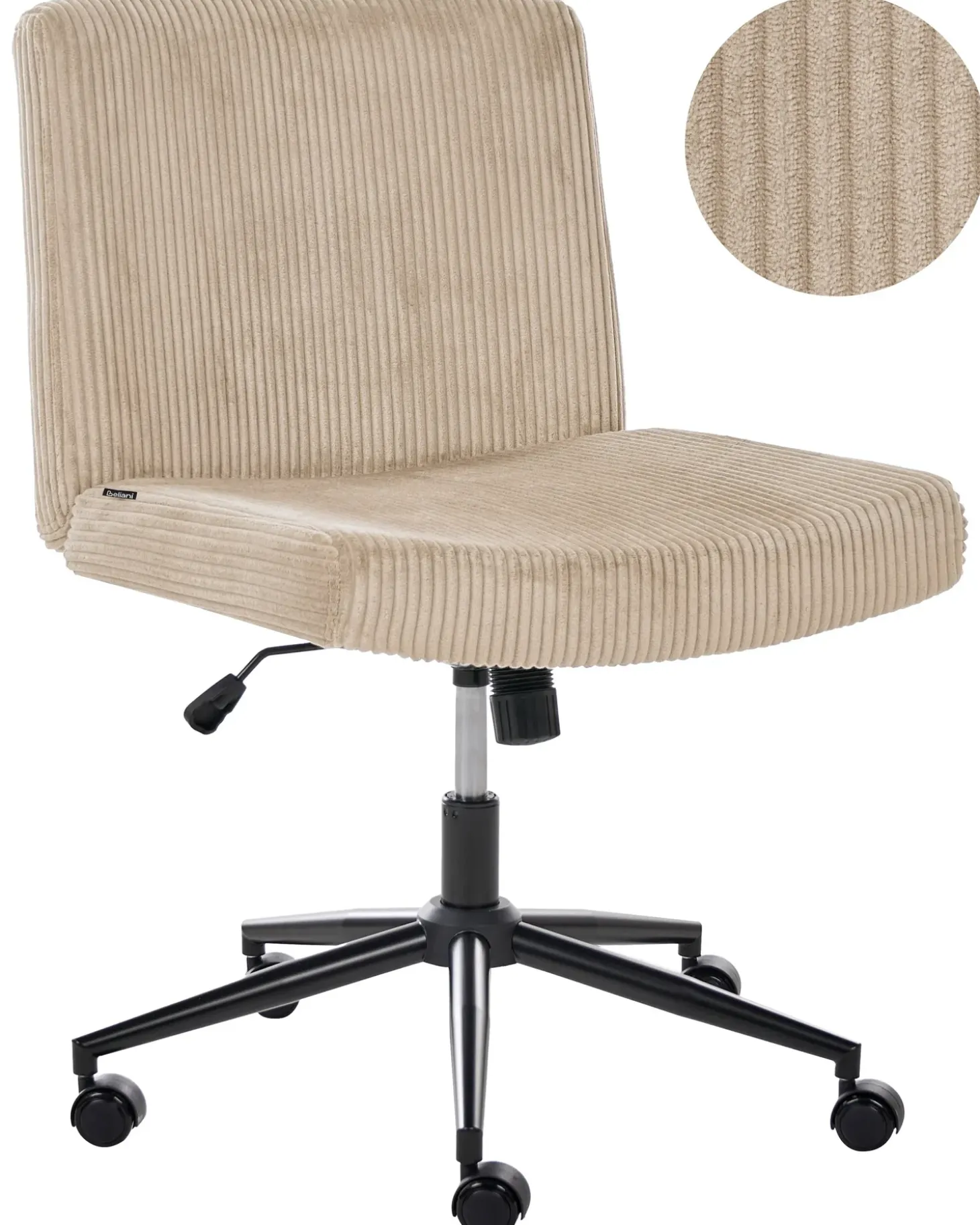 Sale Krzesło obrotowe GEDDES Sztruks Beżowy Krzesła Biurowe Do Domu|Wszystkie Krzesła