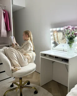 Discount Krzesło obrotowe MONTICELLO Boucle Biały Krzesła Biurowe Do Domu|Wszystkie Krzesła