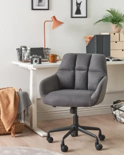 Outlet Krzesło obrotowe PALMDALE Szary Krzesła Biurowe Do Domu|Wszystkie Krzesła