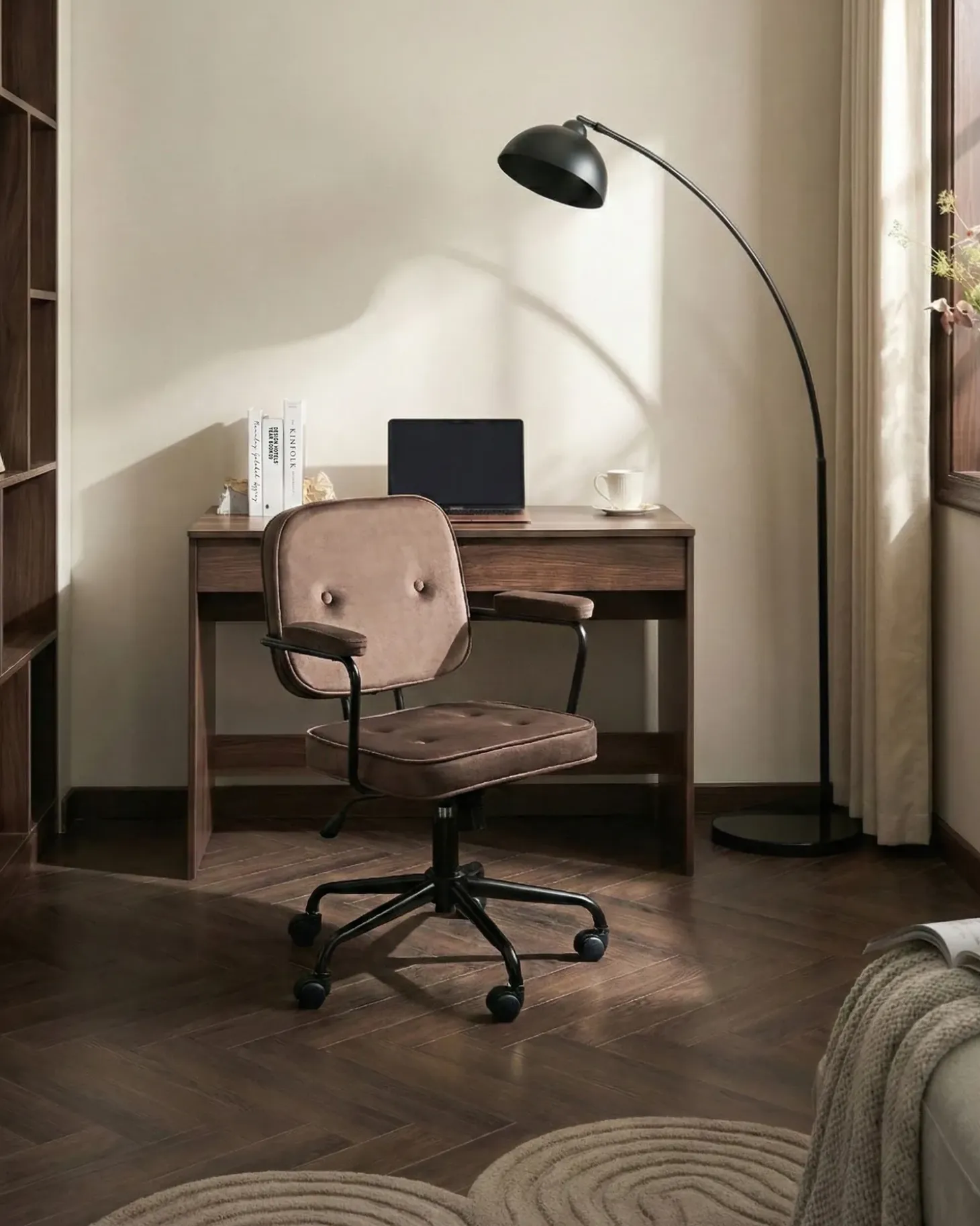 Discount Krzesło obrotowe PAWNEE Welur Brązowy Krzesła Biurowe Do Domu|Wszystkie Krzesła