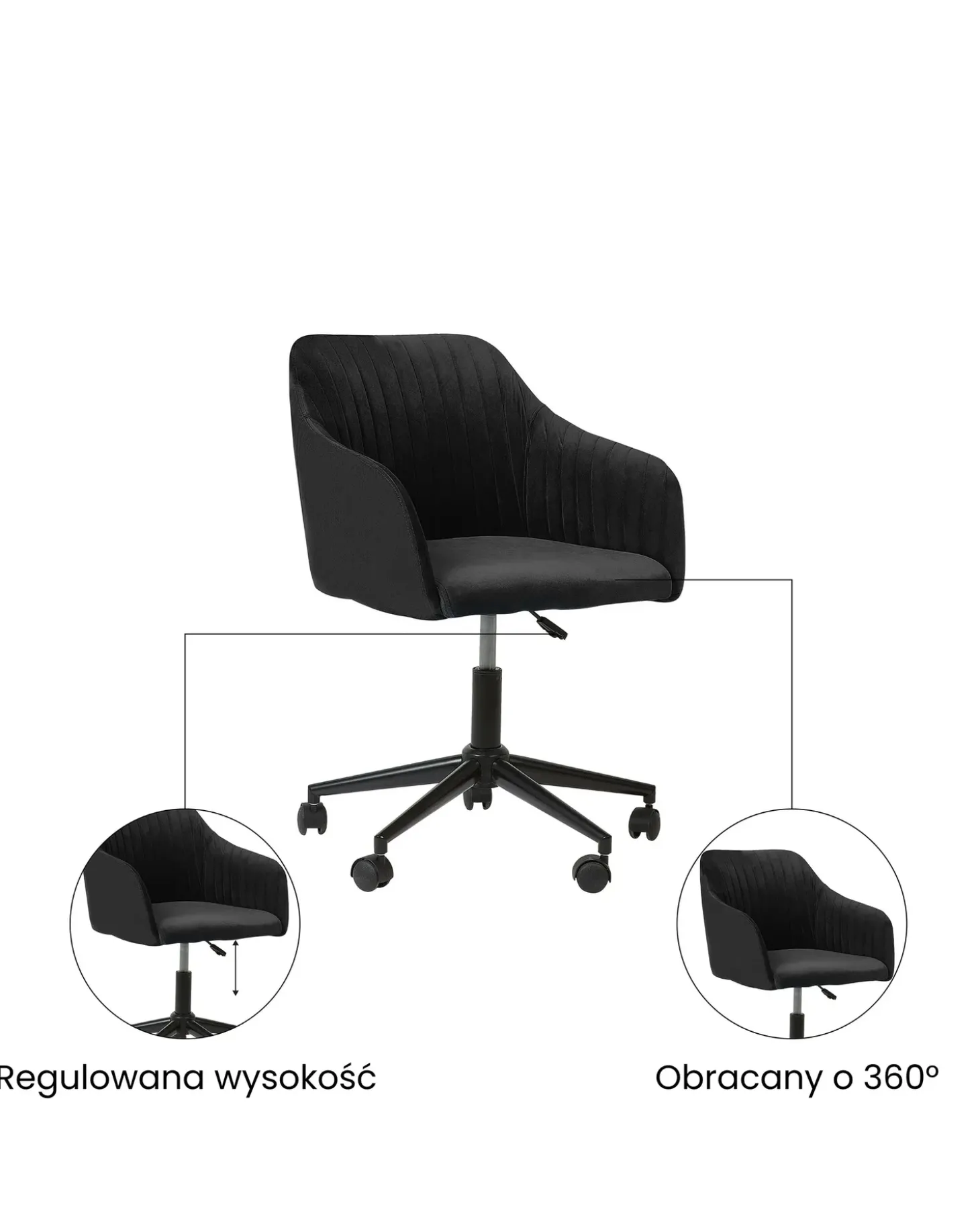Clearance Krzesło obrotowe VENICE Welur Krzesła Biurowe Do Domu|Wszystkie Krzesła