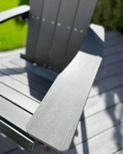 Krzesło ogrodowe ADIRONDACK Z podnóżkiem Ciemnoszary