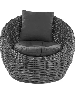 Krzesło ogrodowe LERICI Rattan Czarny