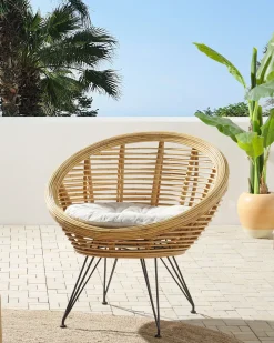 Krzesło ogrodowe MARATEA Rattan Naturalny