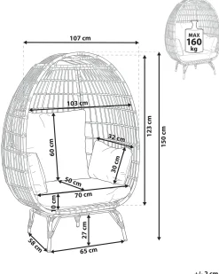 Krzesło ogrodowe VEROLI Technorattan Beżowy
