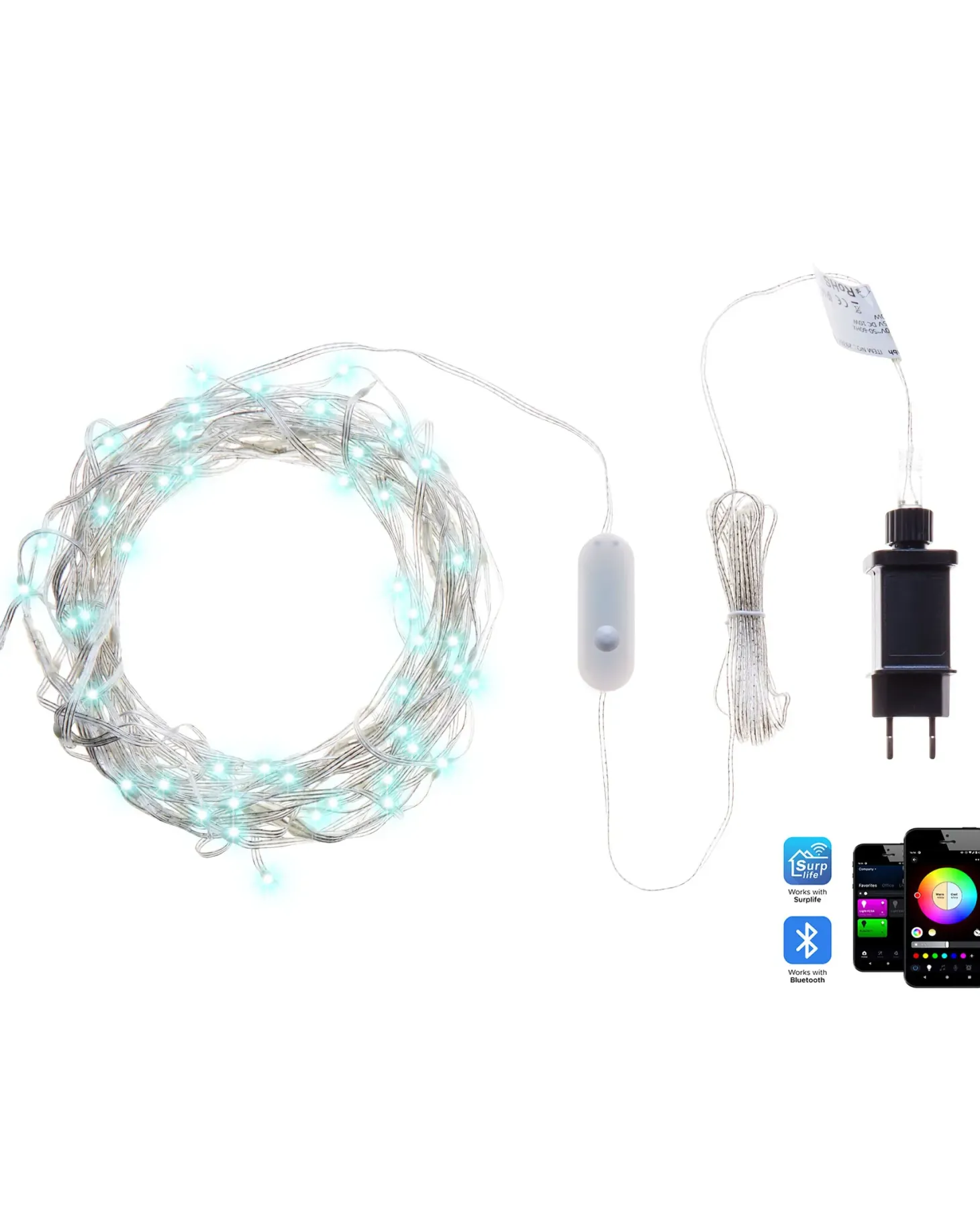 Kurtyna świetlna Smart LED Sterowane aplikacją KULUSUK 150 x 320 cm Kolorowy