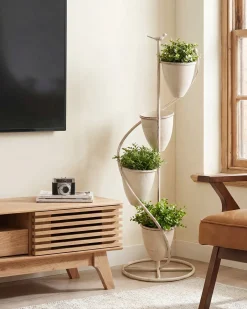 Kwietnik BANEBERRY 24 cm Beżowy Metal