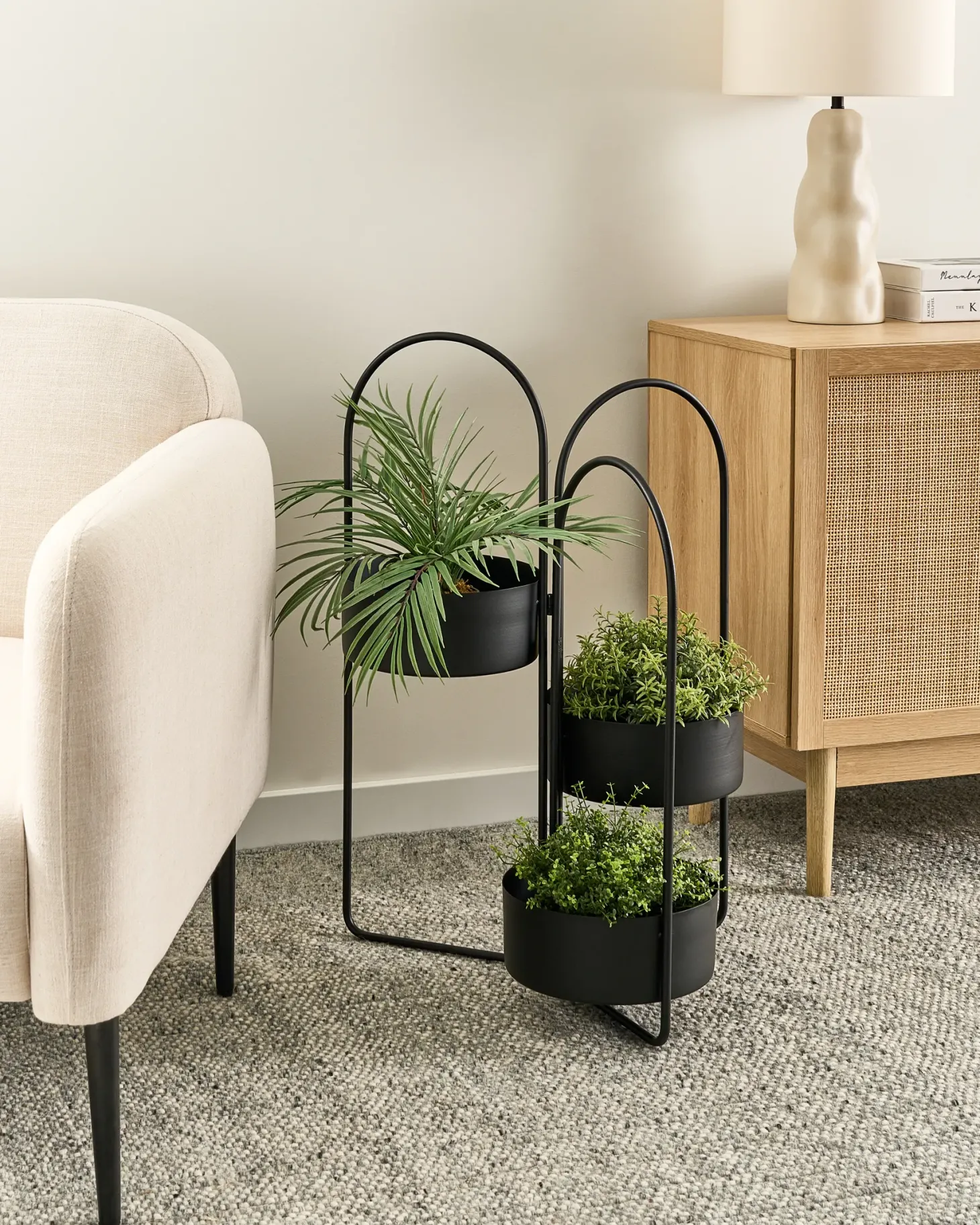 Kwietnik COLUTENA Metal 56 cm Czarny