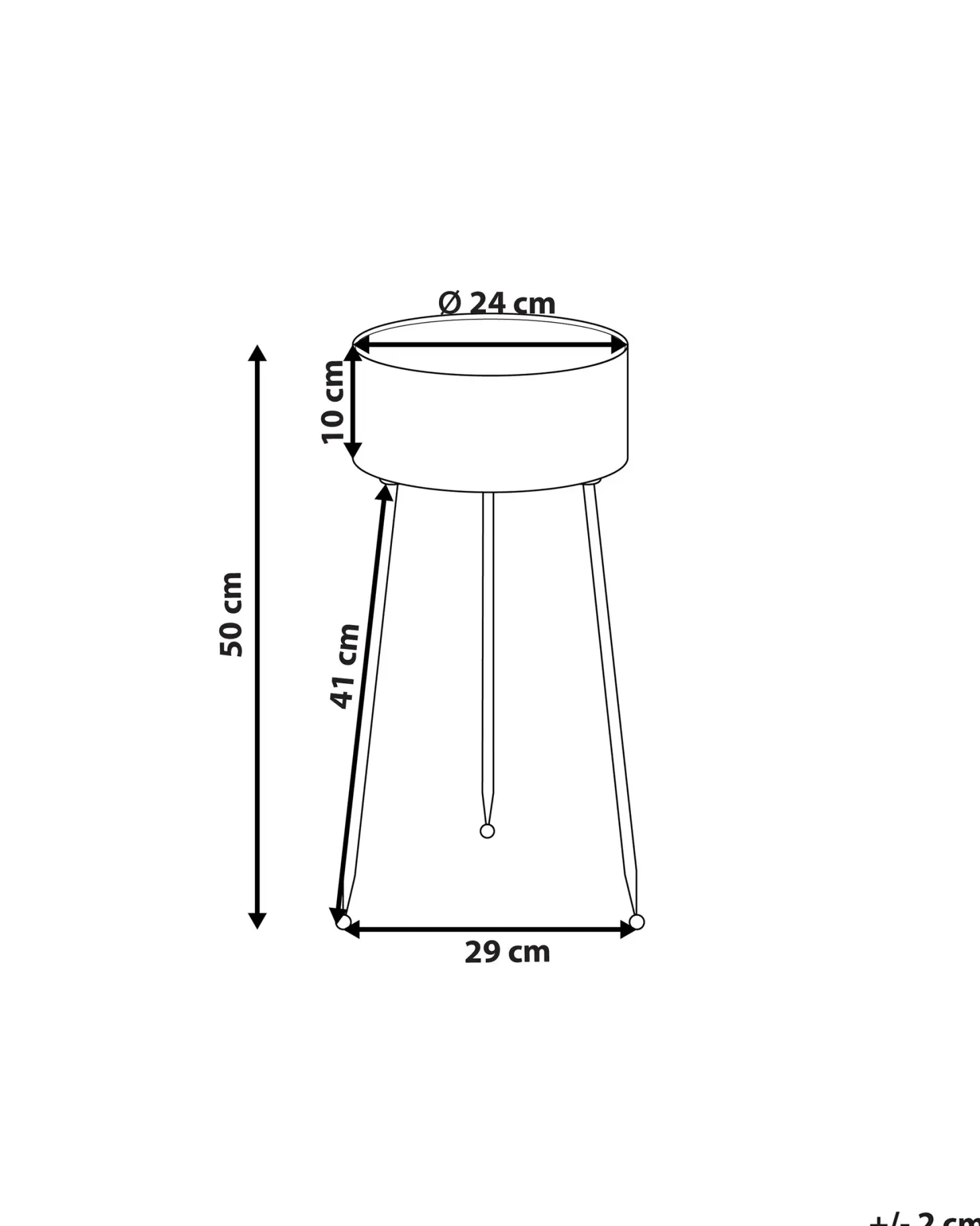 Kwietnik LEIKA 29 cm Czarny Metal