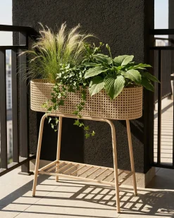Kwietnik LINNAEA Metal 60 cm Beżowy