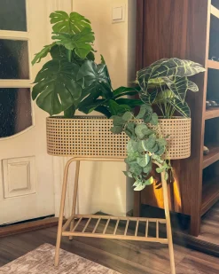 Kwietnik LINNAEA Metal 60 cm Beżowy