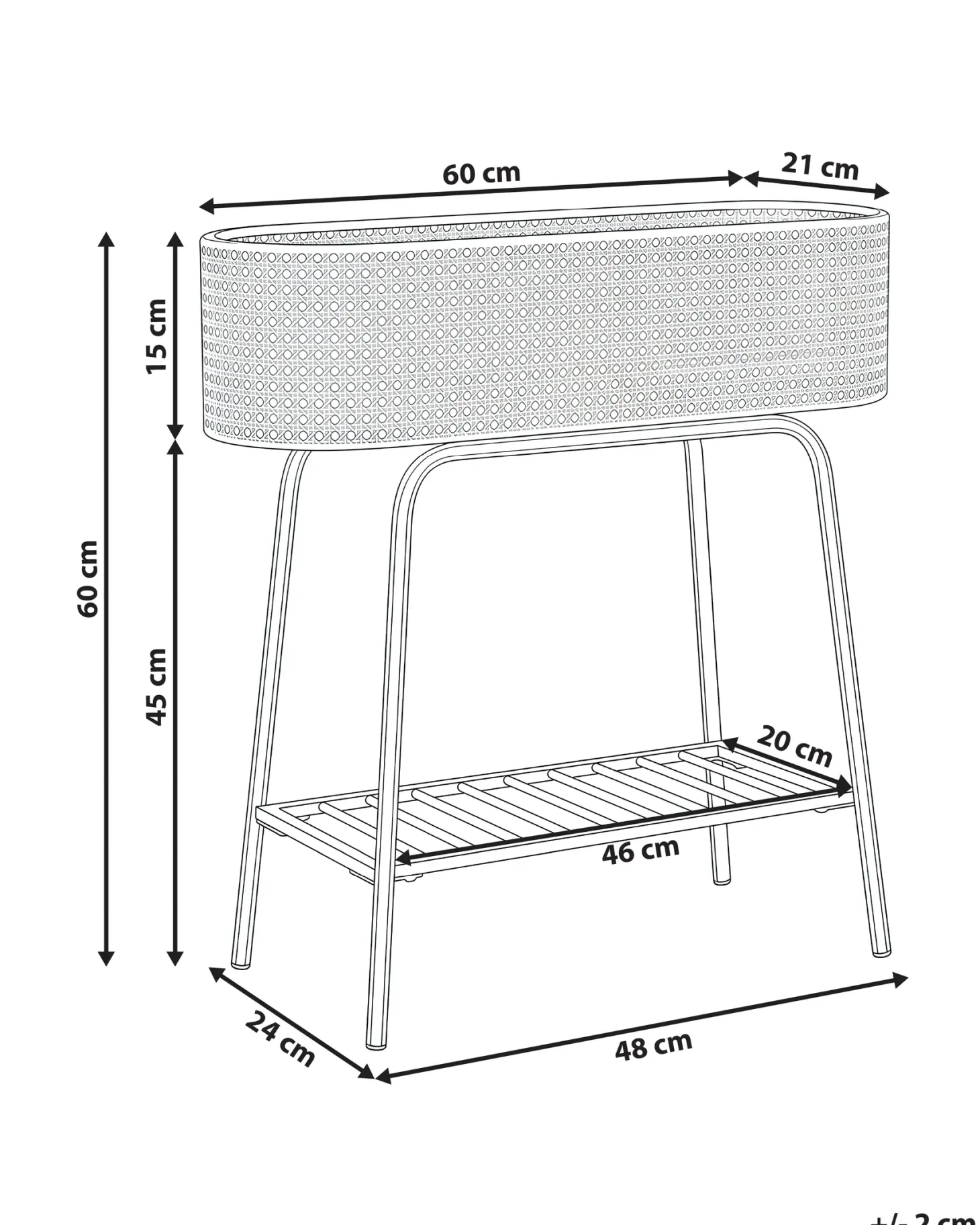 Kwietnik LINNAEA Metal 60 cm Biały