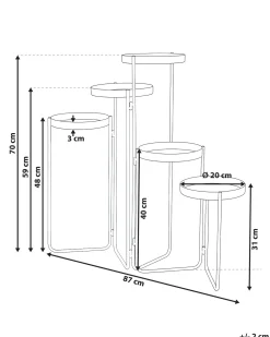 Kwietnik NANTEN 87 cm Czarny Metal