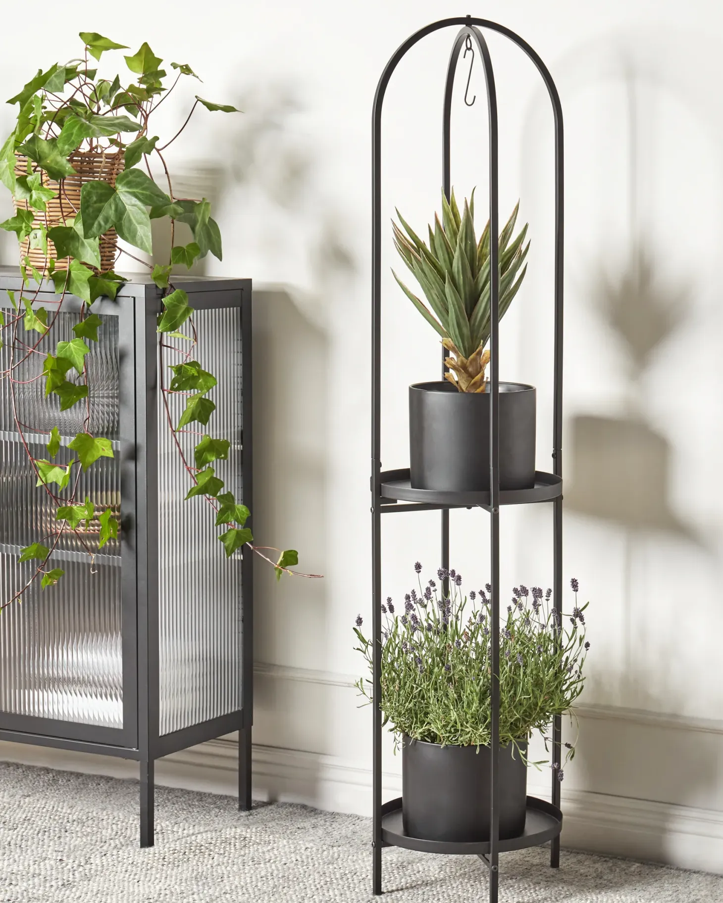 Kwietnik TAMARIX Metal 35 cm Czarny