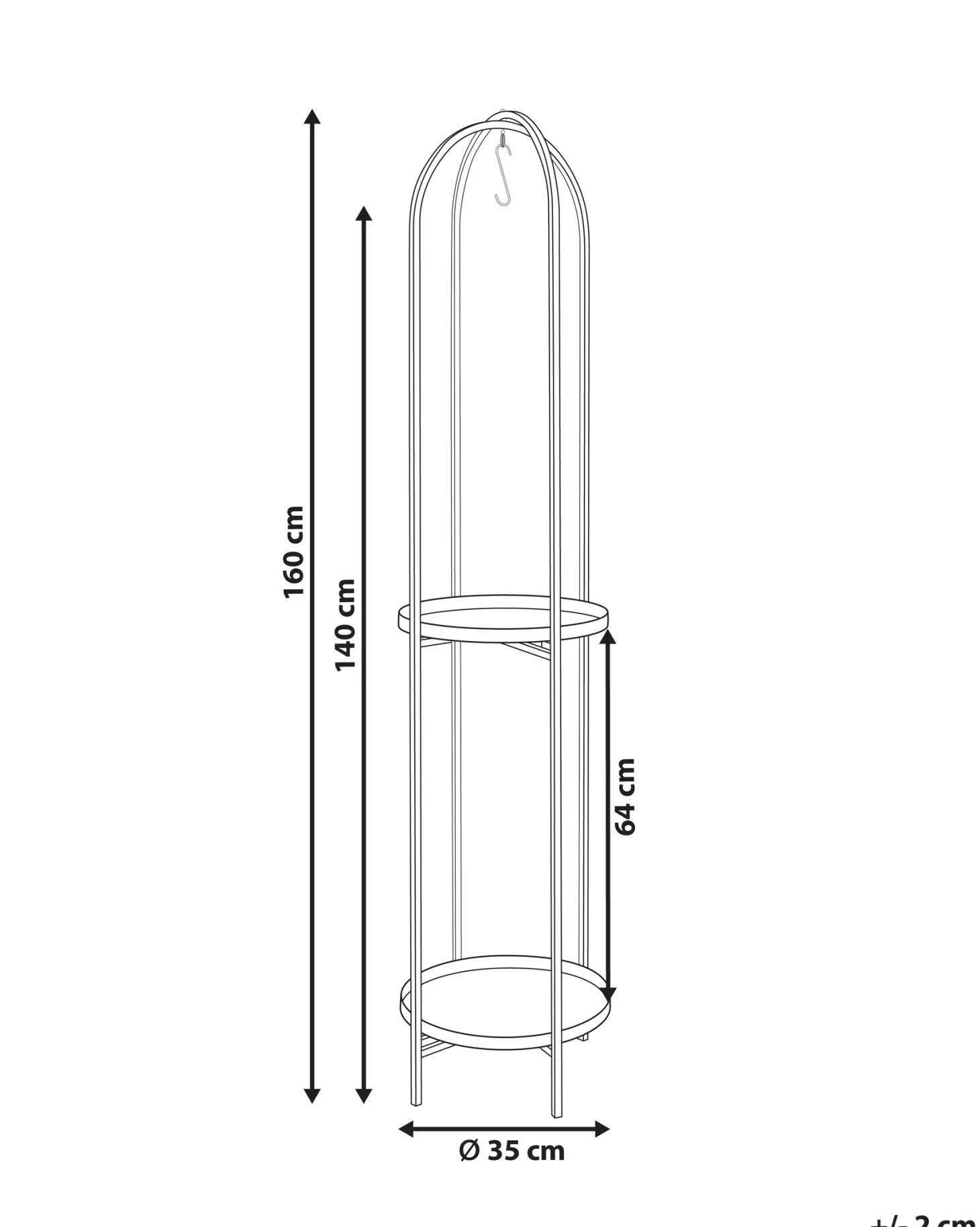 Kwietnik TAMARIX Metal 35 cm Czarny