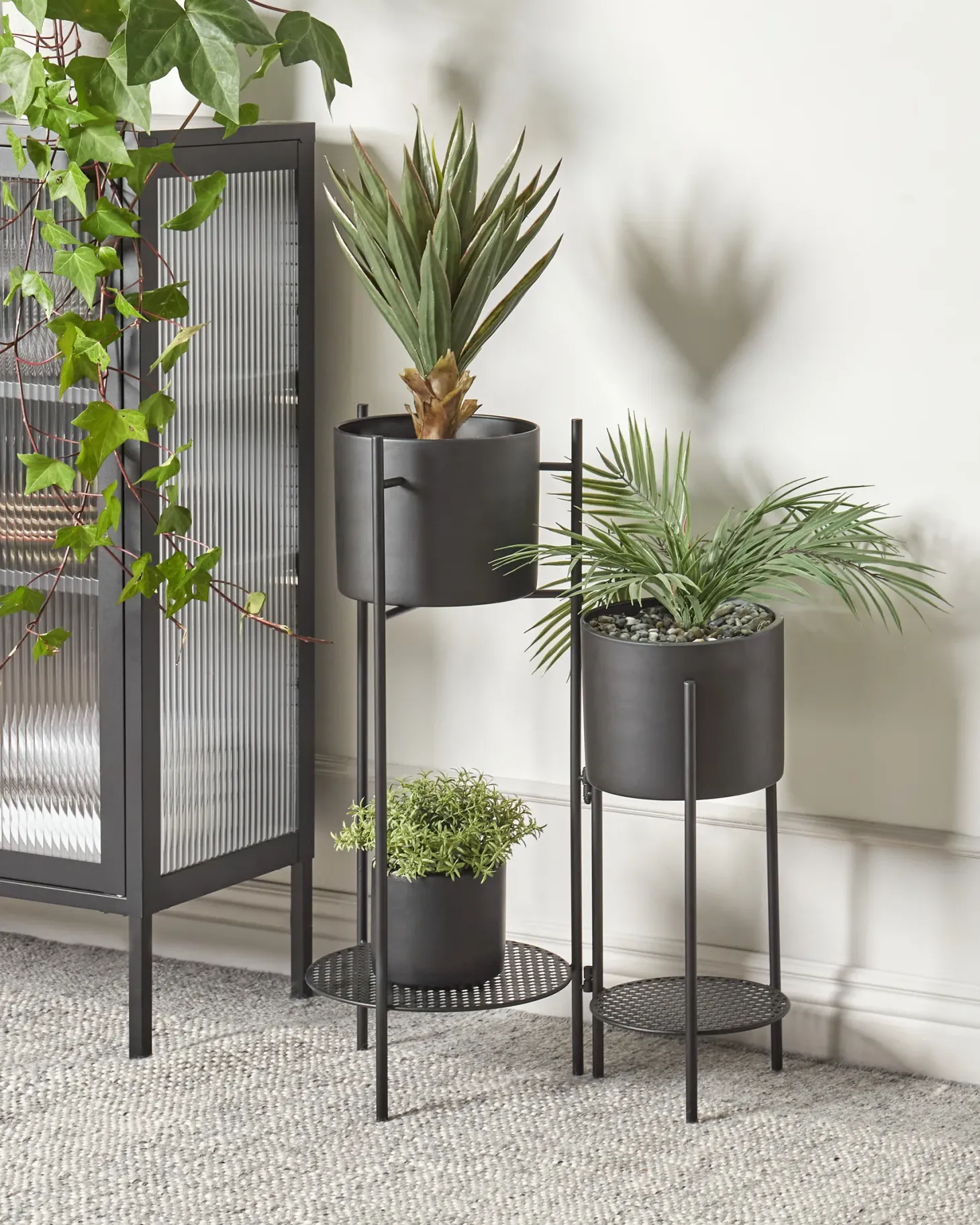Kwietnik ULMUS Metal 58 cm Czarny