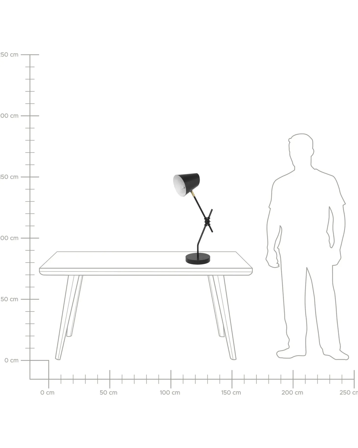 Lampa biurkowa HORTON Regulowana Metal Czarny