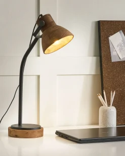 Lampa biurkowa KOLAR Drewno mango Ciemnobrązowy