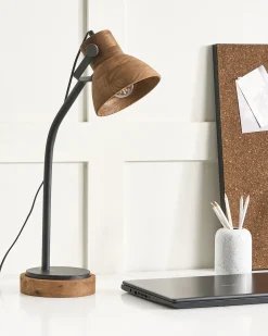 Lampa biurkowa KOLAR Drewno mango Ciemnobrązowy