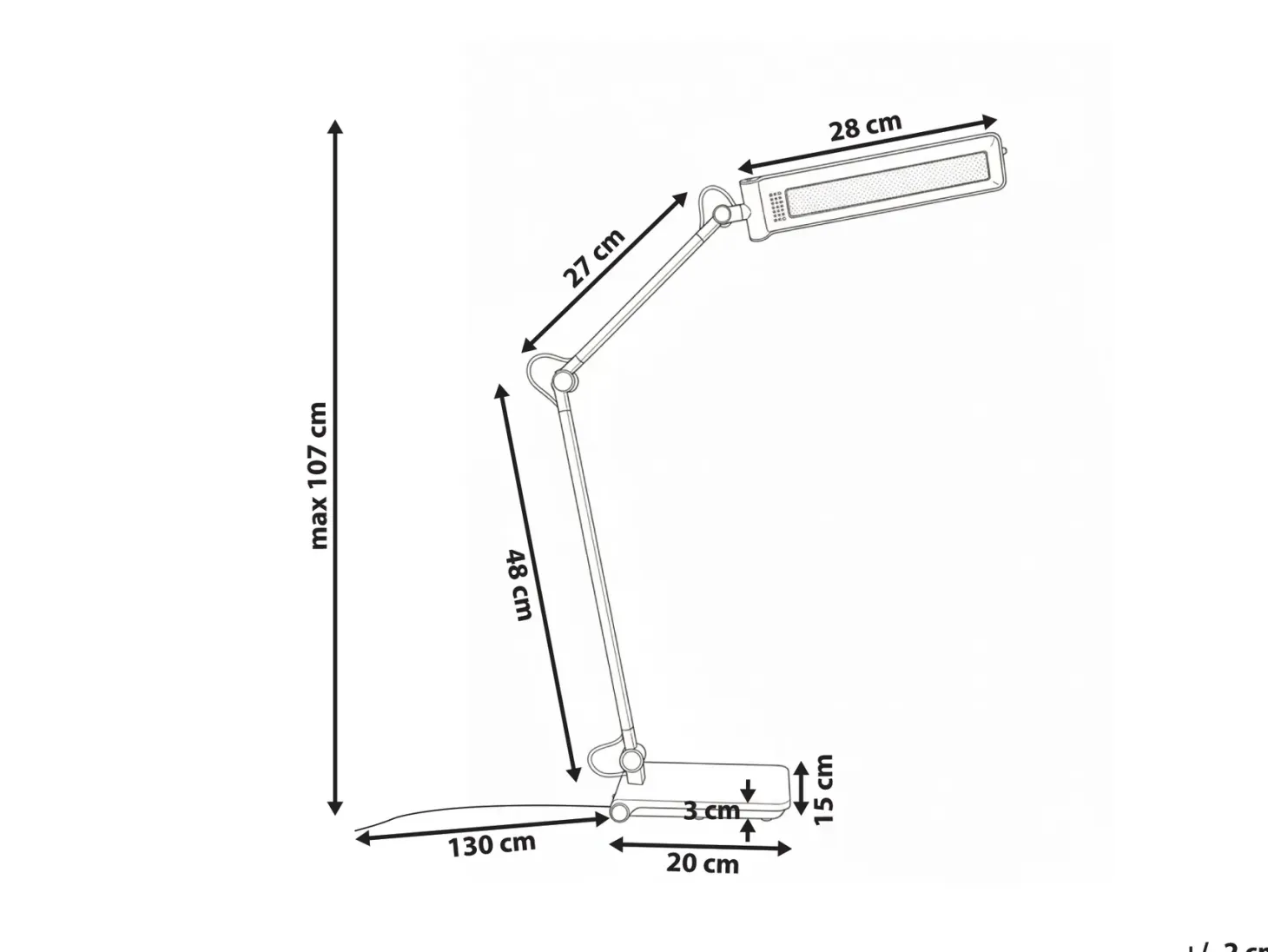 Lampa biurkowa LED AQUILA Ze ściemniaczem Szary