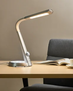 Lampa biurkowa LED CANOPUS Z portem USB Srebrny