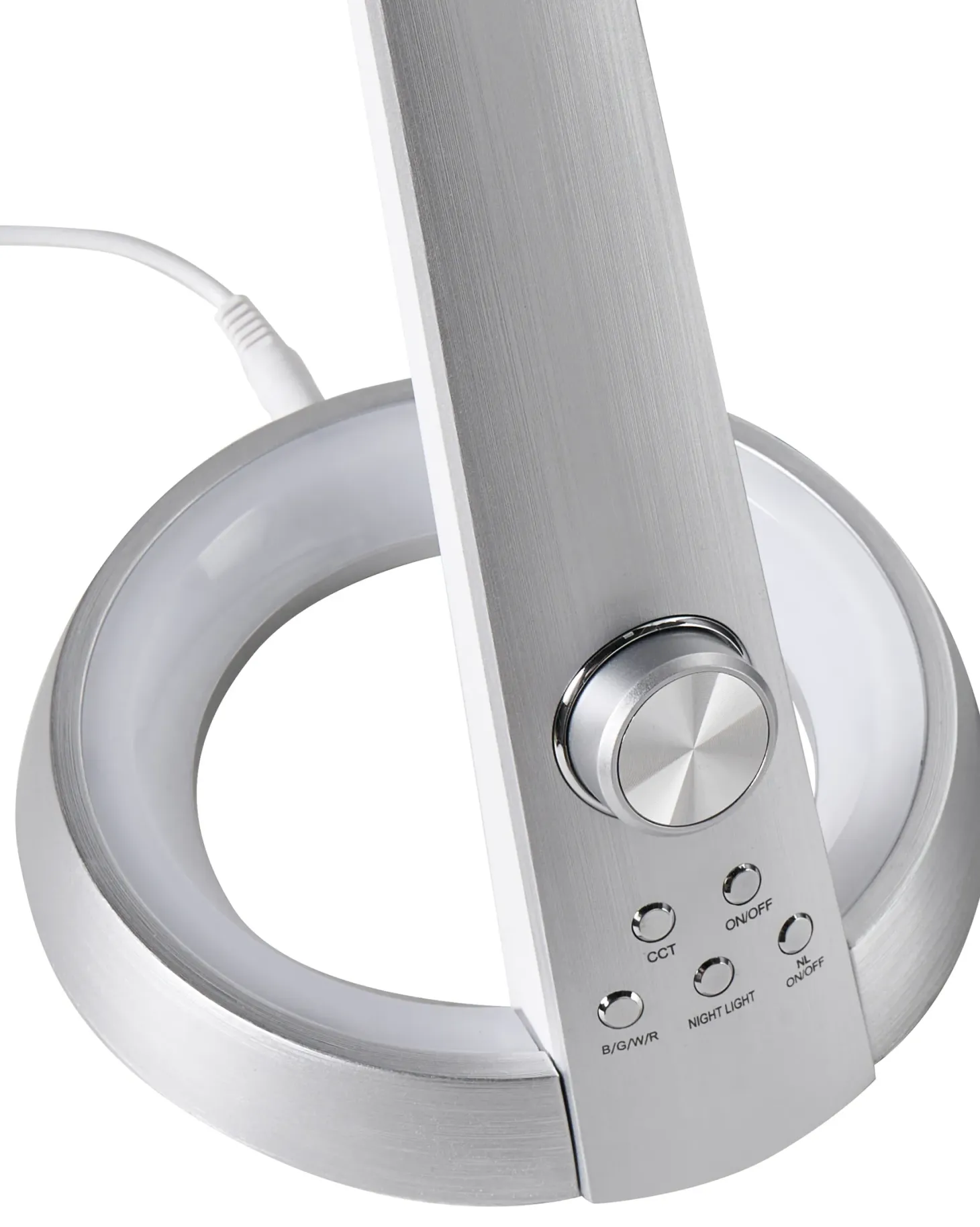 Lampa biurkowa LED CANOPUS Z portem USB Srebrny