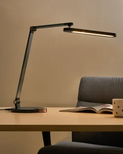 Lampa biurkowa LED CAROY Z ładowarką indukcyjną Czarny