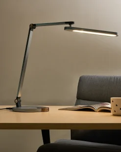 Lampa biurkowa LED CAROY Z ładowarką indukcyjną Szary