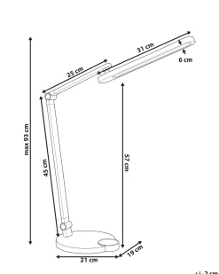 Lampa biurkowa LED CAROY Z ładowarką indukcyjną Szary