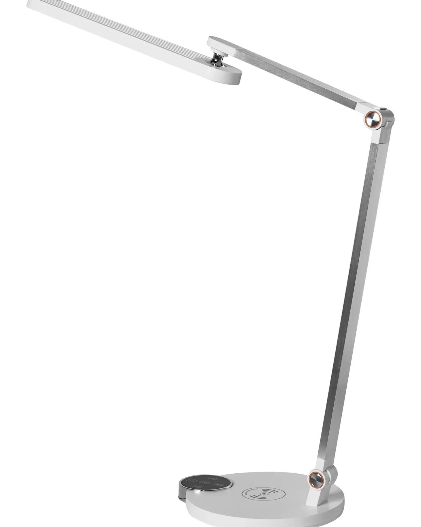 Lampa biurkowa LED CAROY Z ładowarką indukcyjną Biały