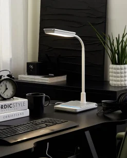 Lampa biurkowa LED CENTAURUS Ze ściemniaczem Metal Biały
