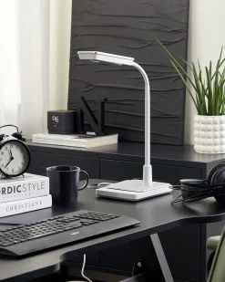 Lampa biurkowa LED CENTAURUS Ze ściemniaczem Metal Biały