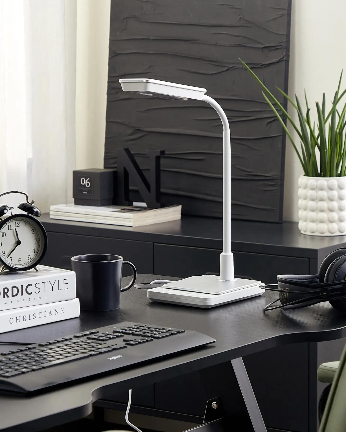 Lampa biurkowa LED CENTAURUS Ze ściemniaczem Metal Biały