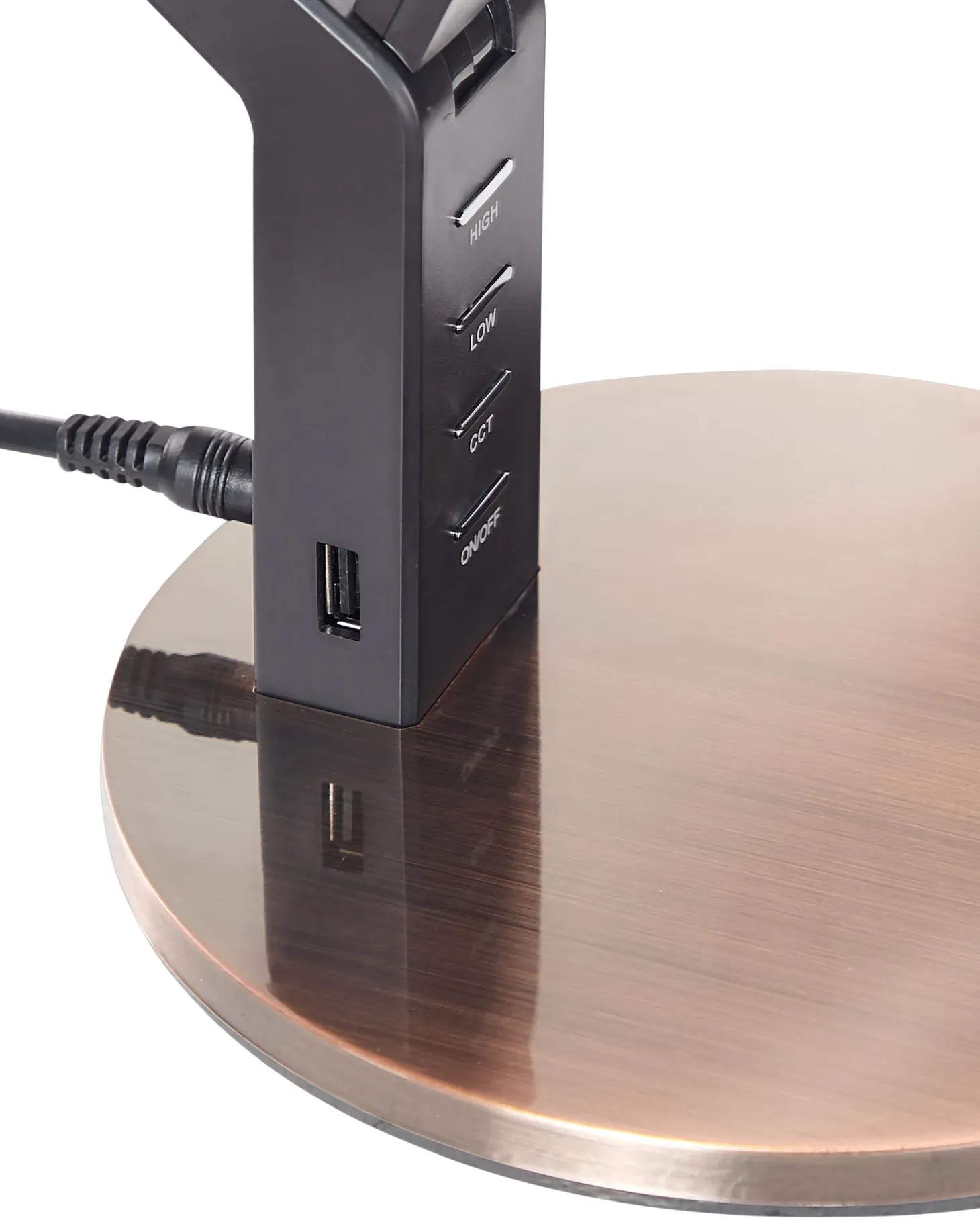 Lampa biurkowa LED CHAMAELEON Ze ściemniaczem Metal Miedziany