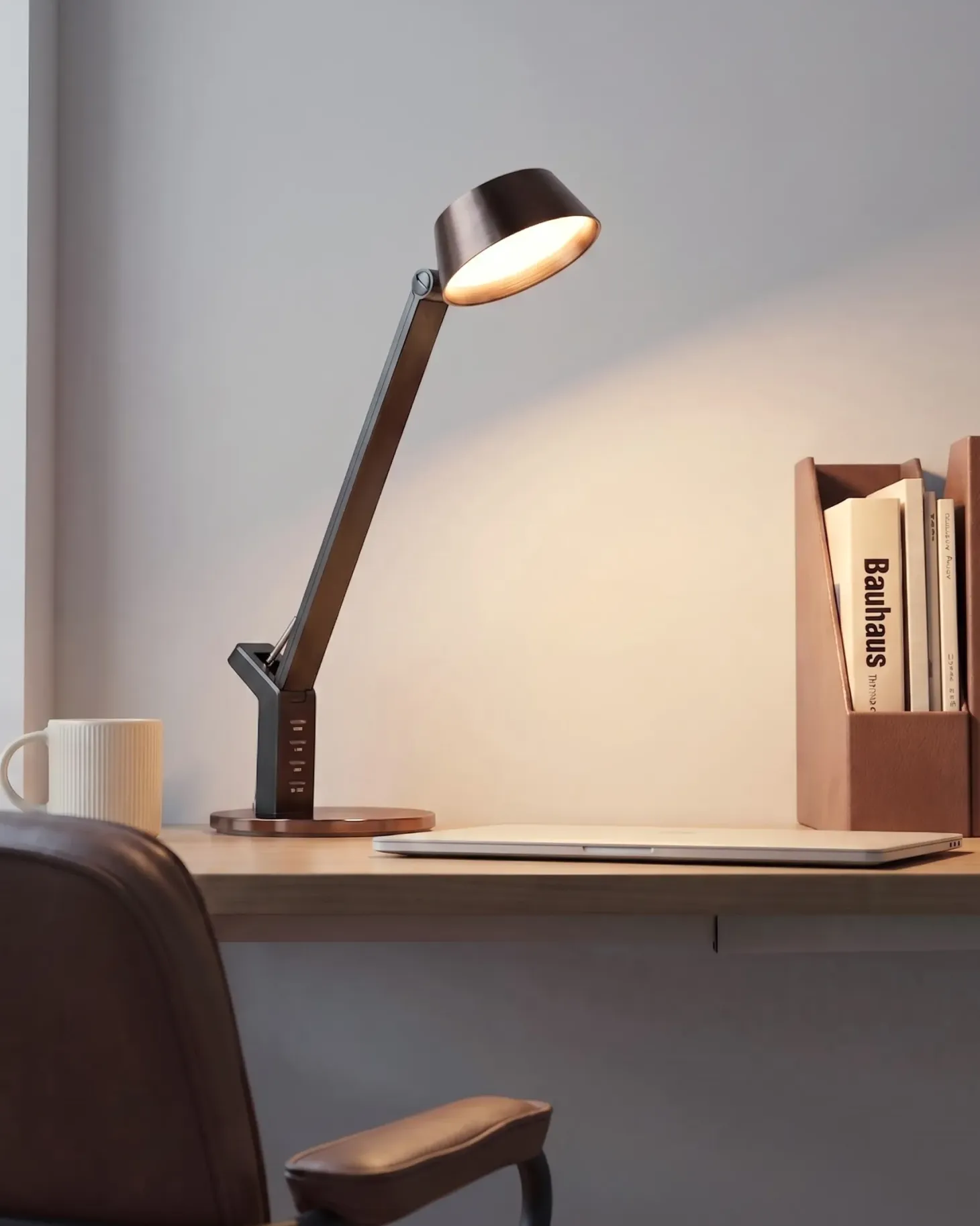 Lampa biurkowa LED CHAMAELEON Z portem USB Metal Mosiężny