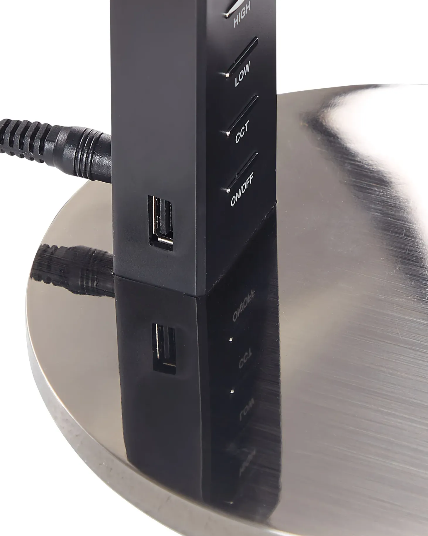 Lampa biurkowa LED CHAMAELEON Z portem USB Metal Mosiężny