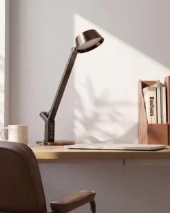 Lampa biurkowa LED CHAMAELEON Z portem USB Metal Mosiężny