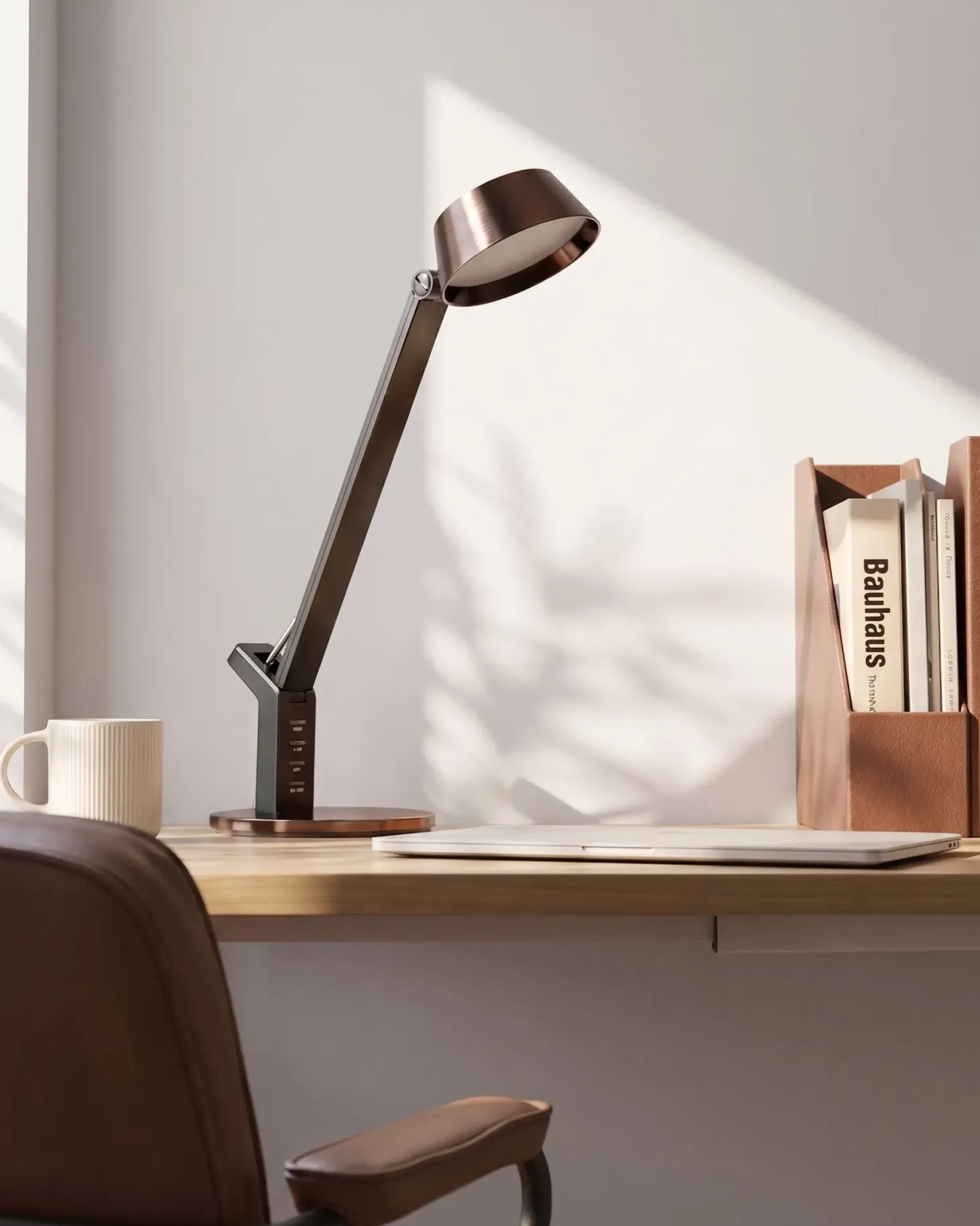 Lampa biurkowa LED CHAMAELEON Z portem USB Metal Mosiężny