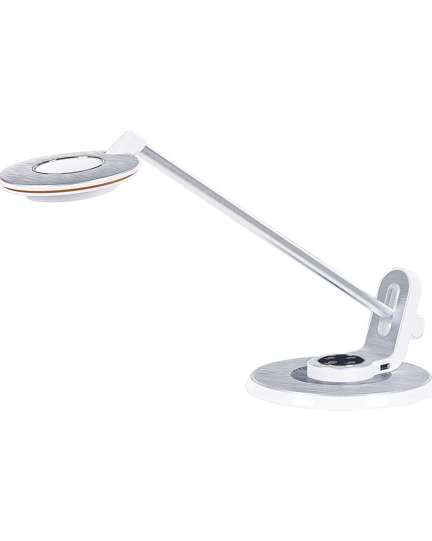 Lampa biurkowa LED CORVUS Ze ściemniaczem Metal Biały/ srebrny