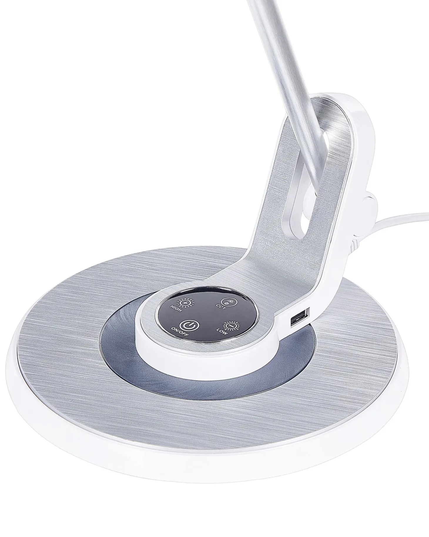 Lampa biurkowa LED CORVUS Ze ściemniaczem Metal Biały/ srebrny