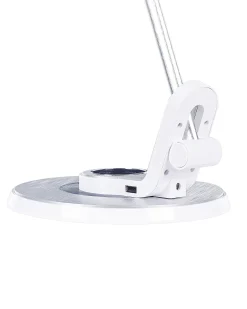 Lampa biurkowa LED CORVUS Ze ściemniaczem Metal Biały/ srebrny
