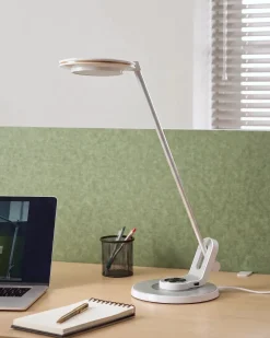 Lampa biurkowa LED CORVUS Ze ściemniaczem Metal Biały/ srebrny