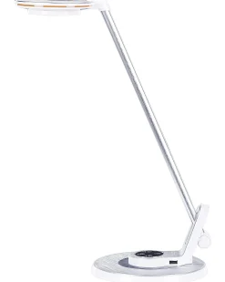 Lampa biurkowa LED CORVUS Ze ściemniaczem Metal Biały/ srebrny