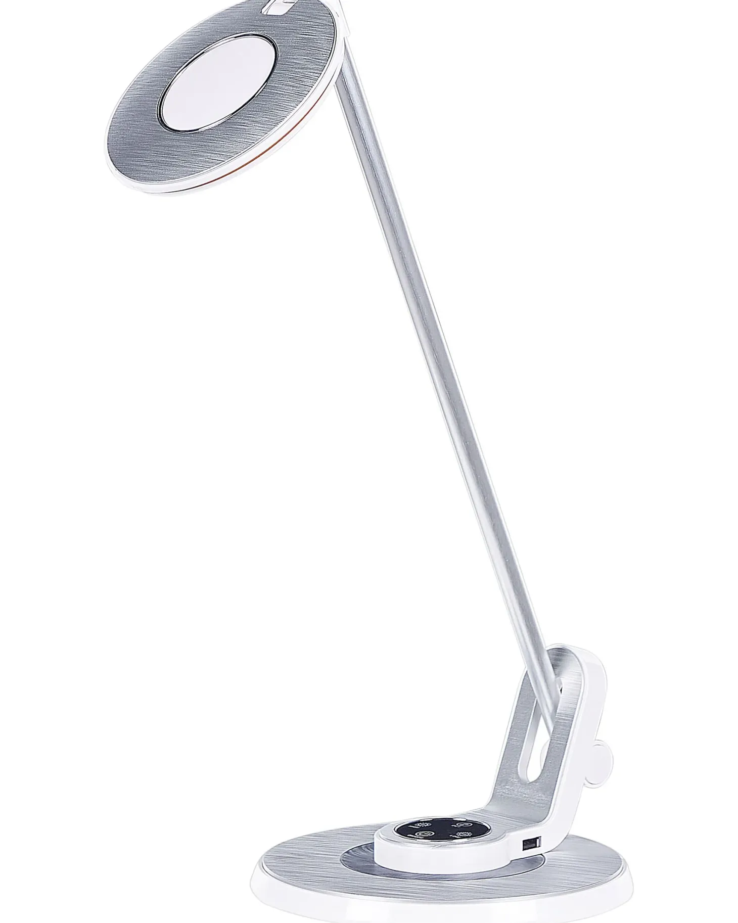 Lampa biurkowa LED CORVUS Ze ściemniaczem Metal Biały/ srebrny