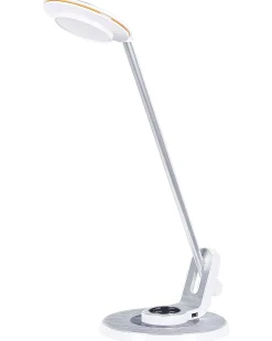 Lampa biurkowa LED CORVUS Ze ściemniaczem Metal Biały/ srebrny