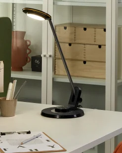 Lampa biurkowa LED CORVUS Ze ściemniaczem Metal Czarny